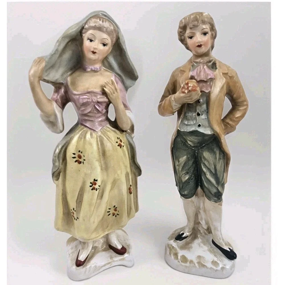 VTG Occupied Japan Porcelain Figurine Victorian Courting Couple Hand Painted 10